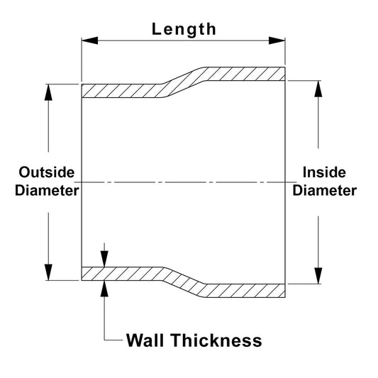 HPS 3" OD to 3" ID, 6061 Aluminum Slip Fit Transition Reducer Tube Joiner, 4" Long