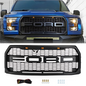 FOR 2015-2017 FORD F-150 RAPTOR STYLE Front Grille w/ Letters & LED Lights & Letters