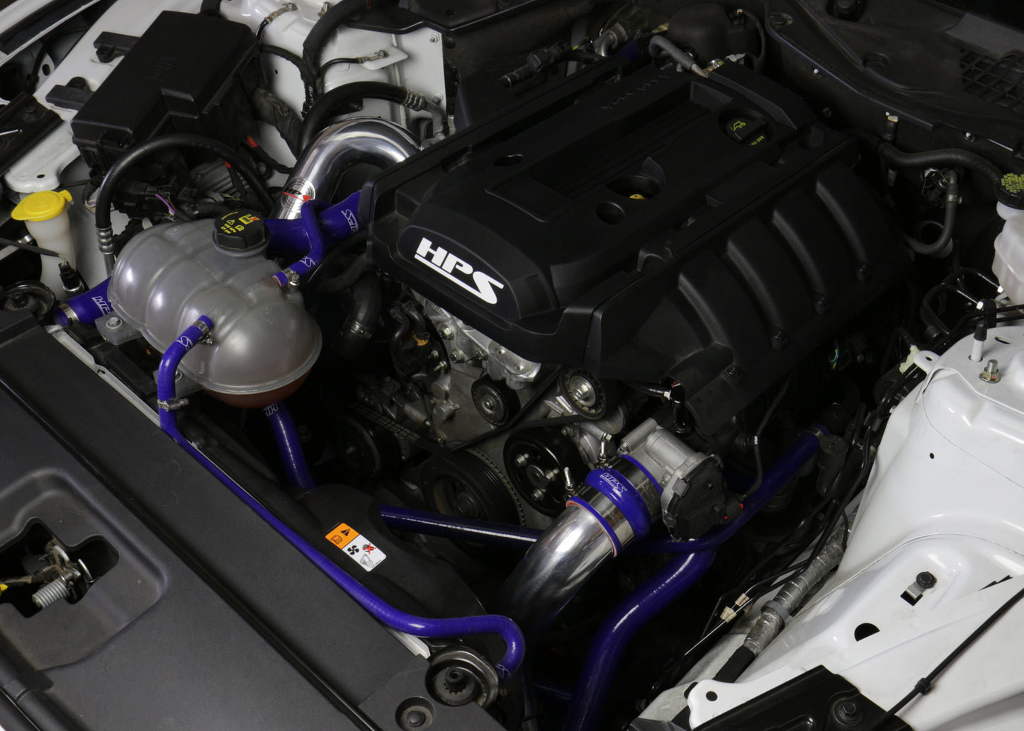HPS Performance Intercooler Charge Pipe Kit (Cold and Hot Side) with Blue Boots, Polished, 2015-2020 Ford Mustang Ecoboost 2.3L Turbo