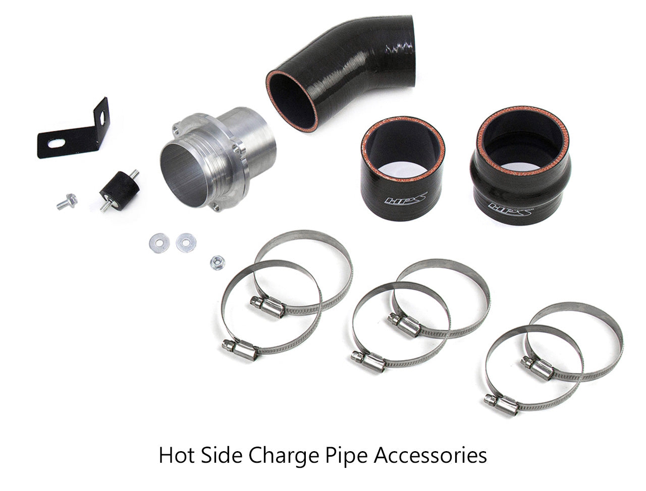 HPS Performance Intercooler Charge Pipe Kit (Hot Side), Polished, Multiple Fitments, 17-128P