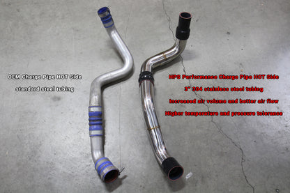 HPS Performance Stainless Steel Intercooler Charge Pipe Kit (Cold and Hot Side), Black, Multiple Fitments, 17-150WB