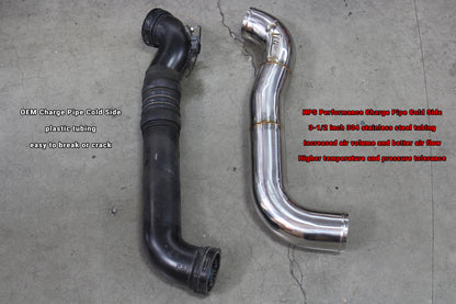 HPS Performance Stainless Steel Intercooler Charge Pipe Kit (Cold and Hot Side), Black, Multiple Fitments, 17-150WB
