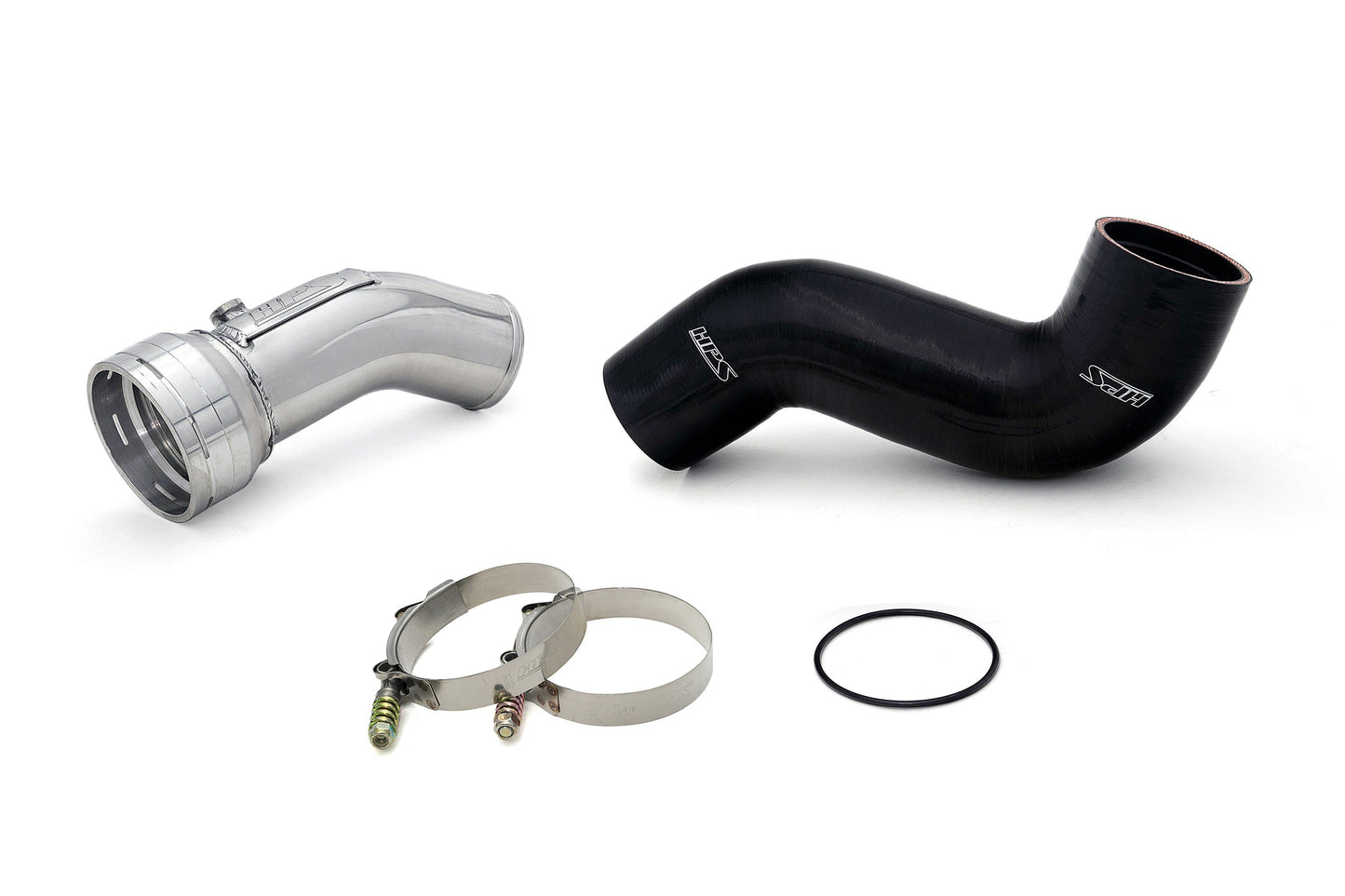 HPS Cold Side Charge Pipe with CAC Hose Intercooler Boot, Polished, 2011-2016 Ford Superduty Powerstroke 6.7L Diesel Turbo