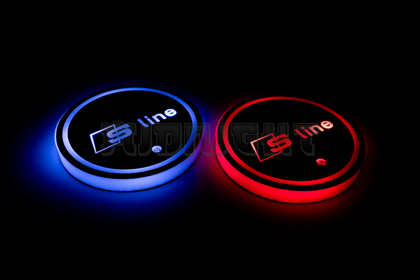 2PCS LED Cup Holder Lights Coaster, Rechargeable for Audi S LINE