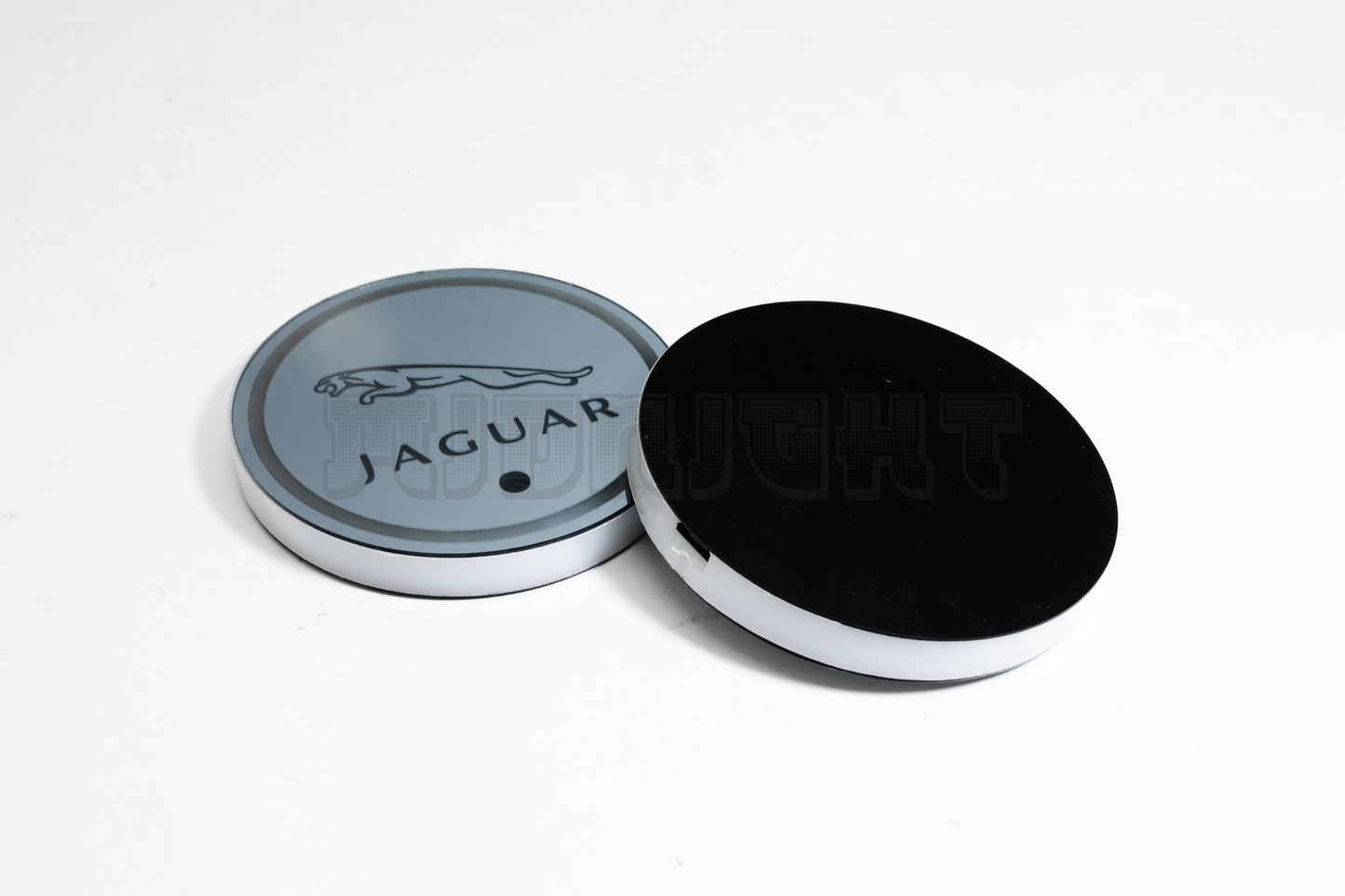 2PCS LED Cup Holder Lights Coaster, Rechargeable for Jaguar