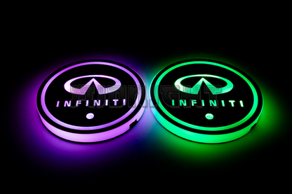 2PCS LED Cup Holder Lights Coaster, Rechargeable for Infiniti