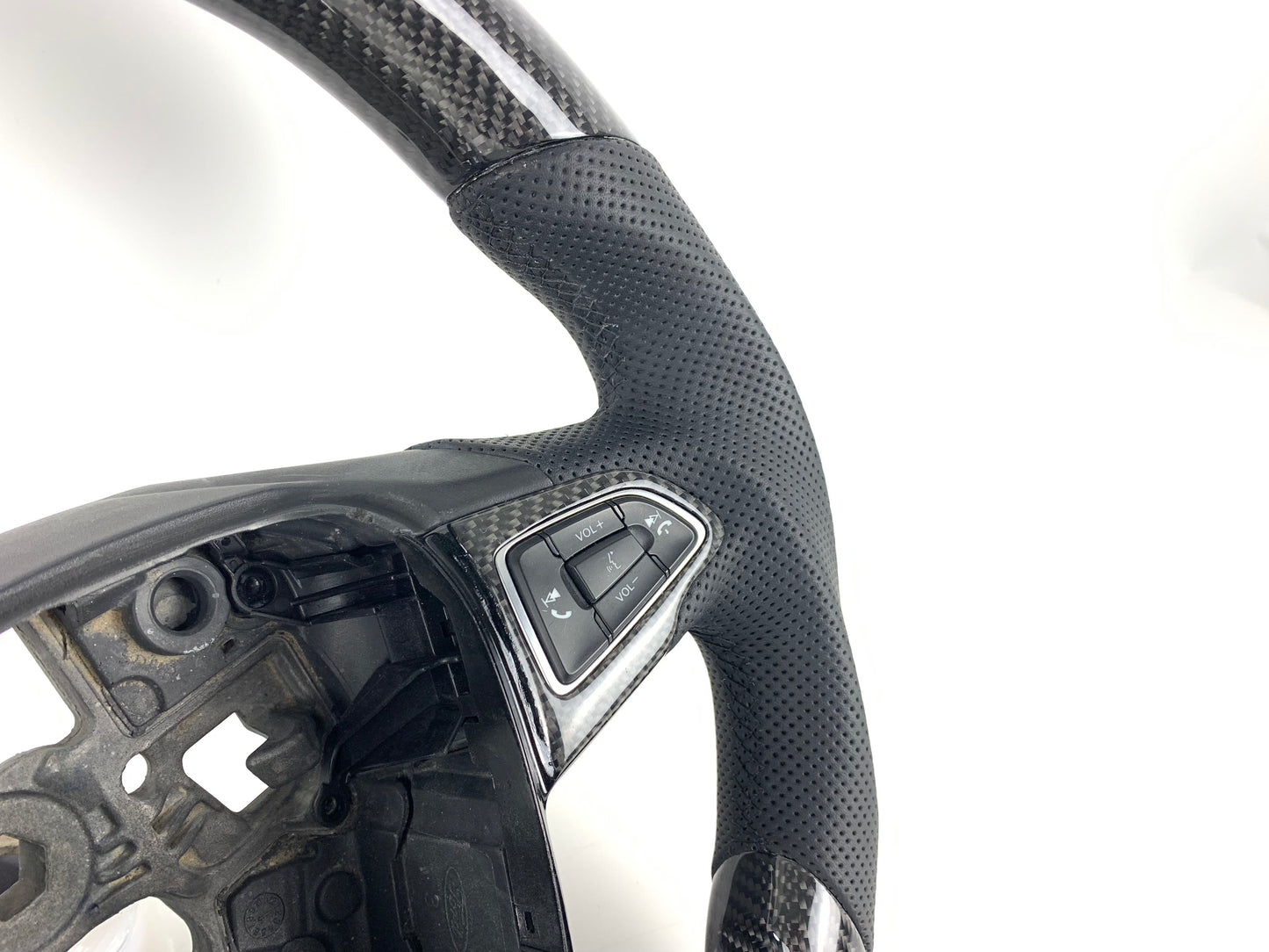 FOR 2015-2018 FORD FOCUS MK3 CARBON FIBER & LEATHER STEERING WHEEL