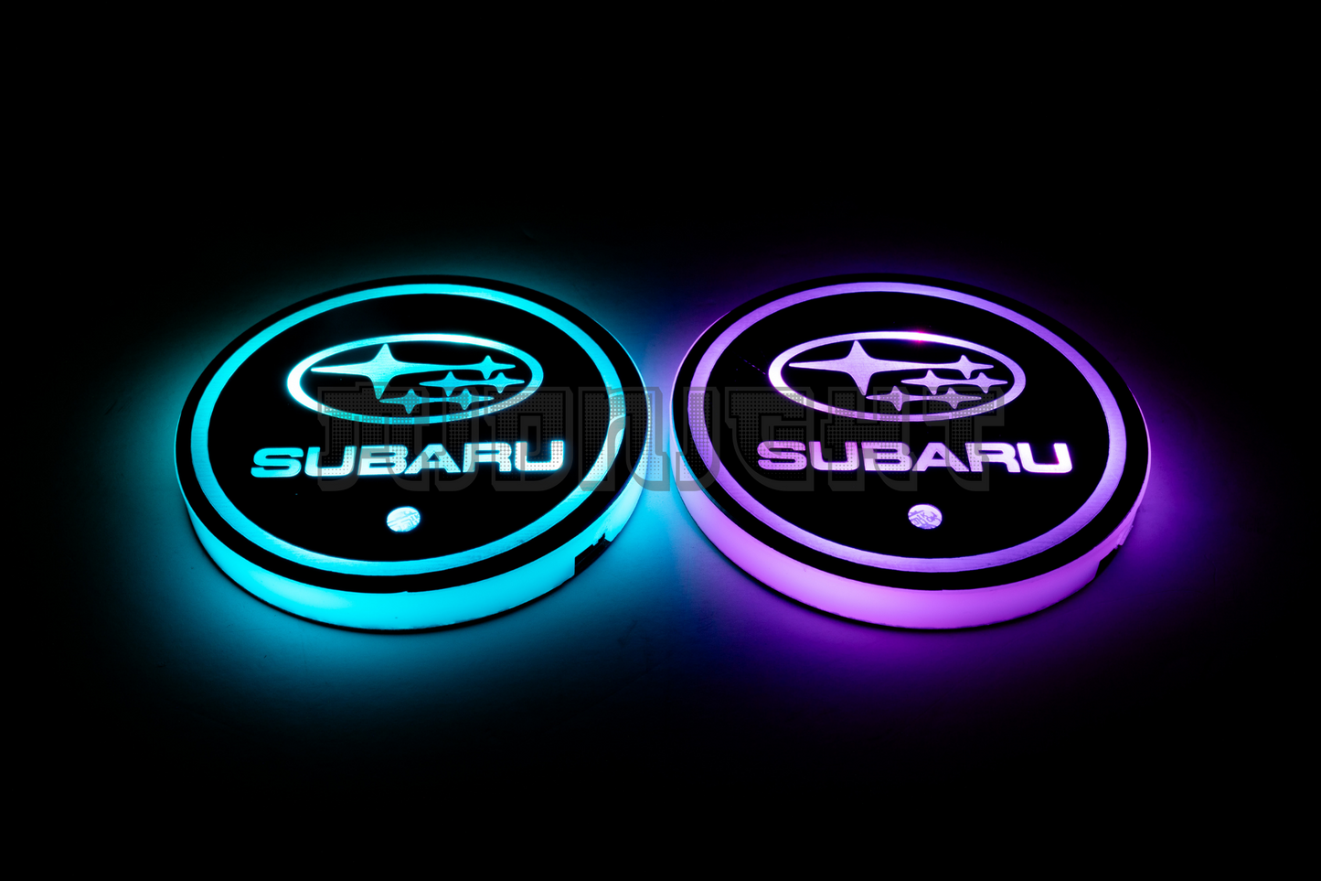 2PCS LED Cup Holder Lights Coaster, Rechargeable for Subaru