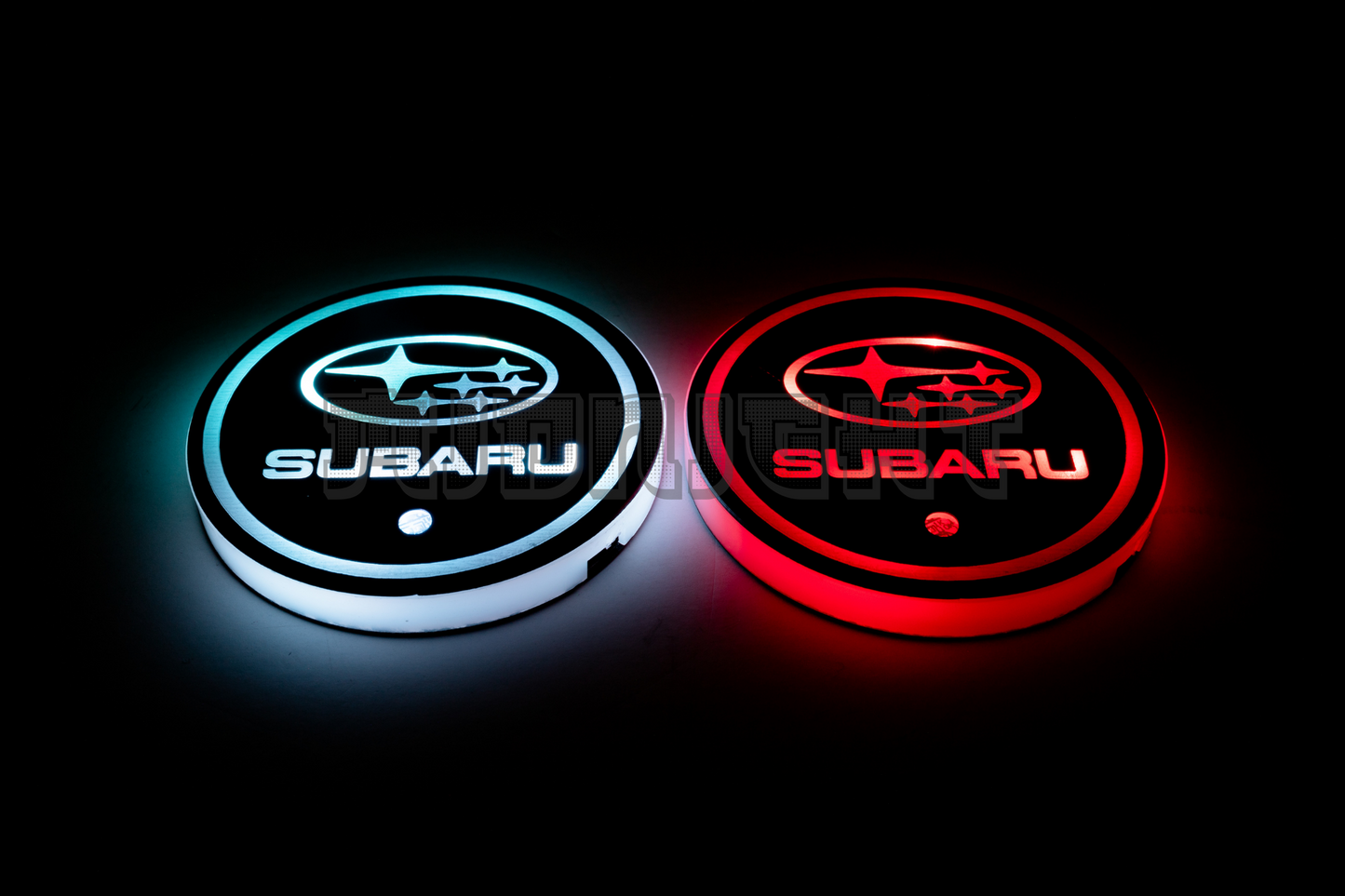 2PCS LED Cup Holder Lights Coaster, Rechargeable for Subaru