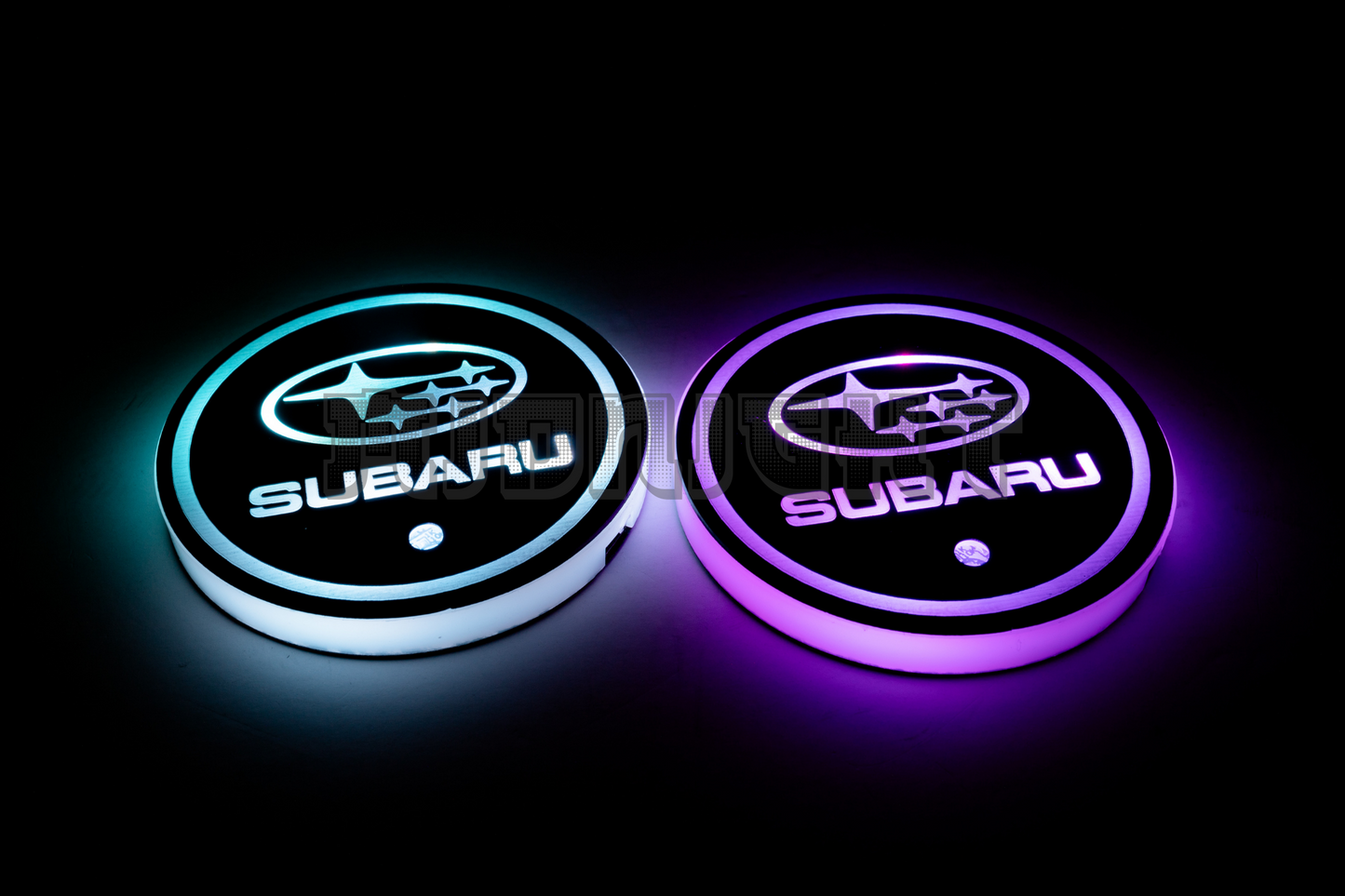 2PCS LED Cup Holder Lights Coaster, Rechargeable for Subaru