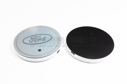 2PCS LED Cup Holder Lights Coaster, Rechargeable for Ford