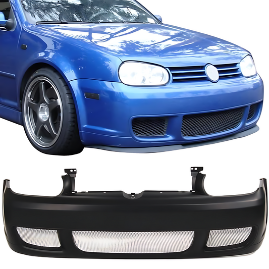 FOR 1999-2005 VOLKSWAGEN GOLF MK4 R32 STYLE FRONT BUMPER COVER W/ STEEL MESH