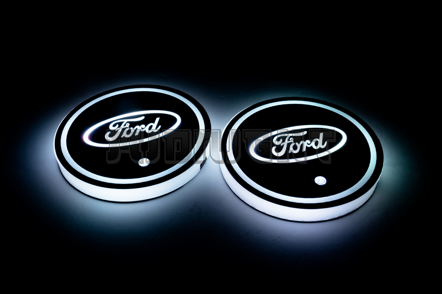 2PCS LED Cup Holder Lights Coaster, Rechargeable for Ford
