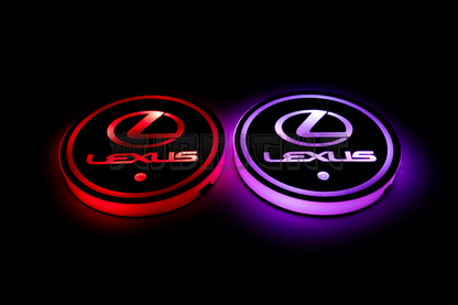 2PCS LED Cup Holder Lights Coaster, Rechargeable for Lexus