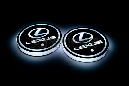 2PCS LED Cup Holder Lights Coaster, Rechargeable for Lexus