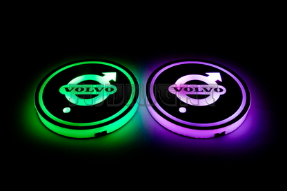 2PCS LED Cup Holder Lights Coaster, Rechargeable for Volvo