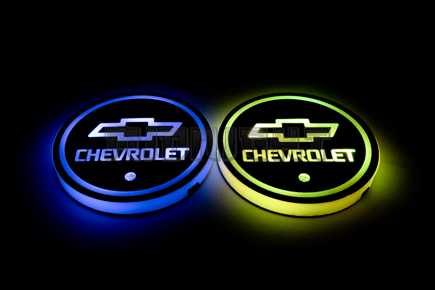 2PCS LED Cup Holder Lights Coaster, Rechargeable for Chevrolet