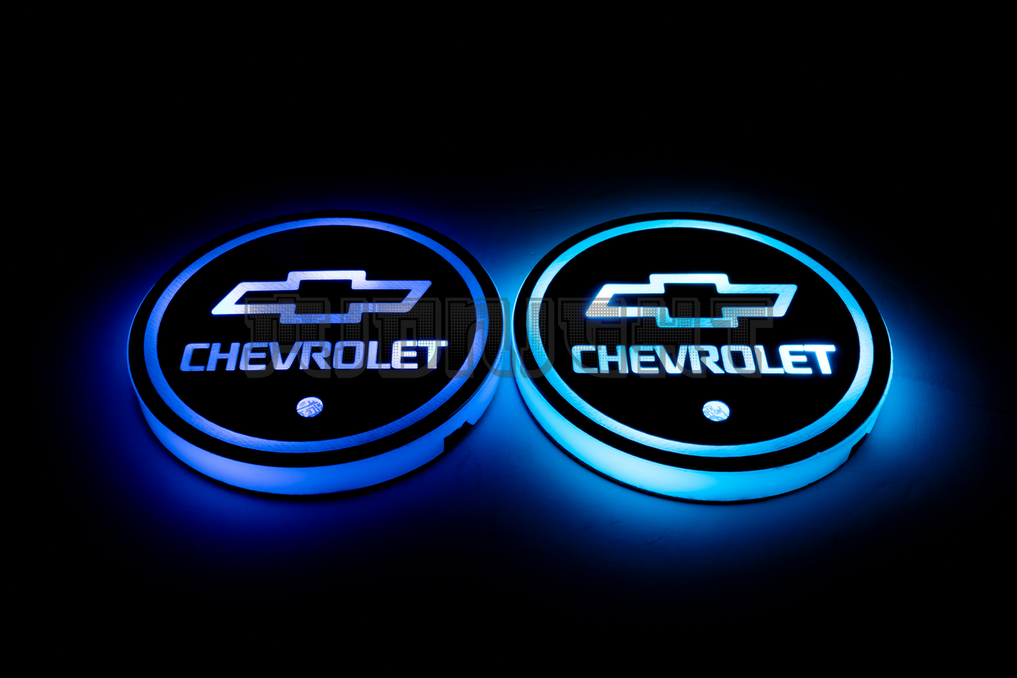 2PCS LED Cup Holder Lights Coaster, Rechargeable for Chevrolet