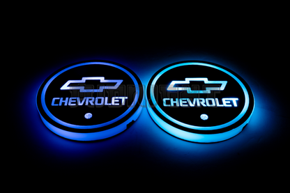 2PCS LED Cup Holder Lights Coaster, Rechargeable for Chevrolet