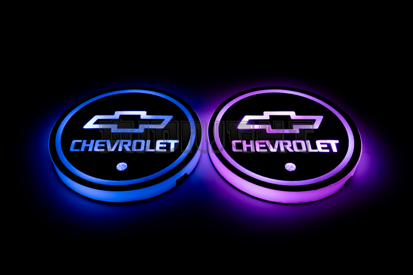 2PCS LED Cup Holder Lights Coaster, Rechargeable for Chevrolet