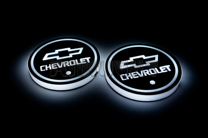2PCS LED Cup Holder Lights Coaster, Rechargeable for Chevrolet