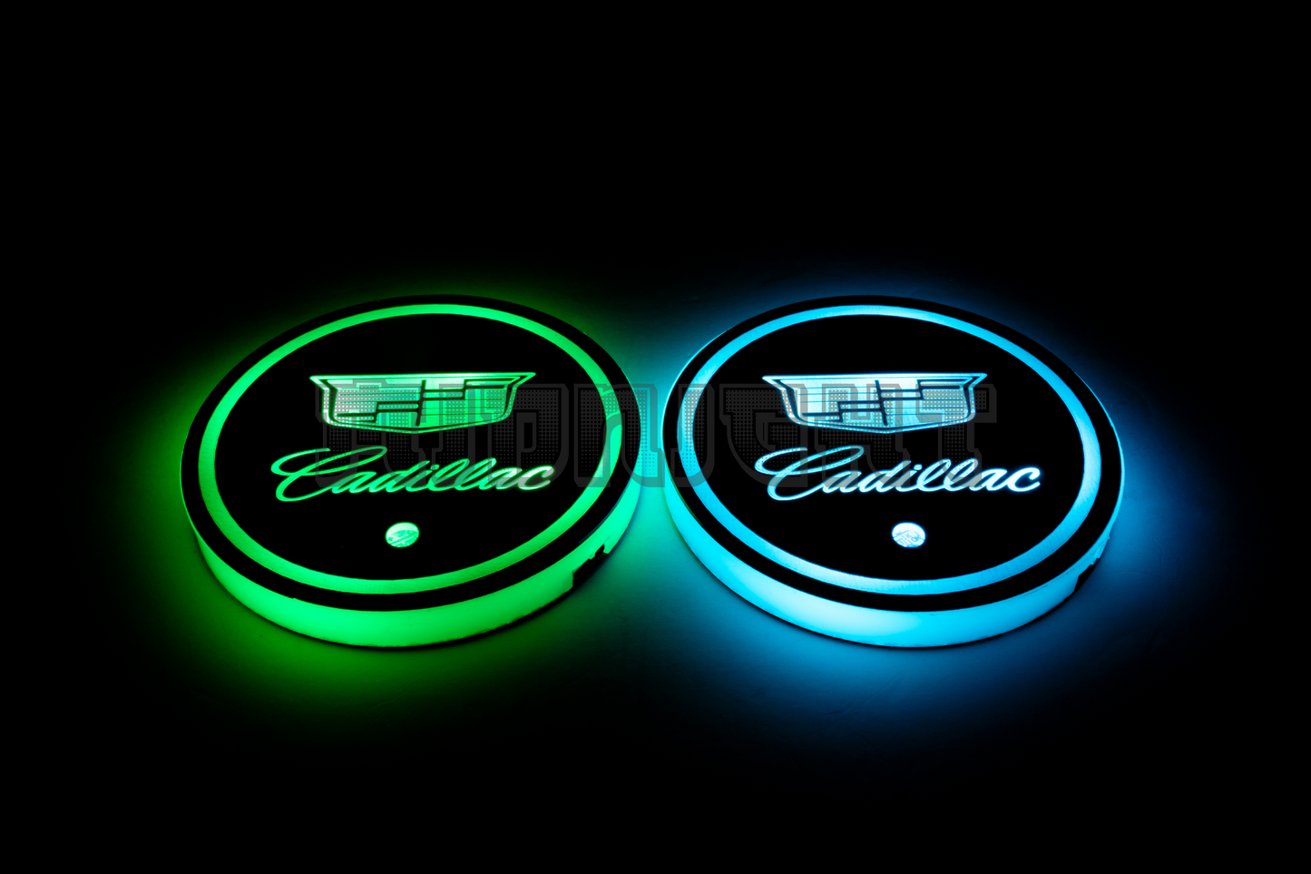 2PCS LED Cup Holder Lights Coaster, Rechargeable for Cadillac