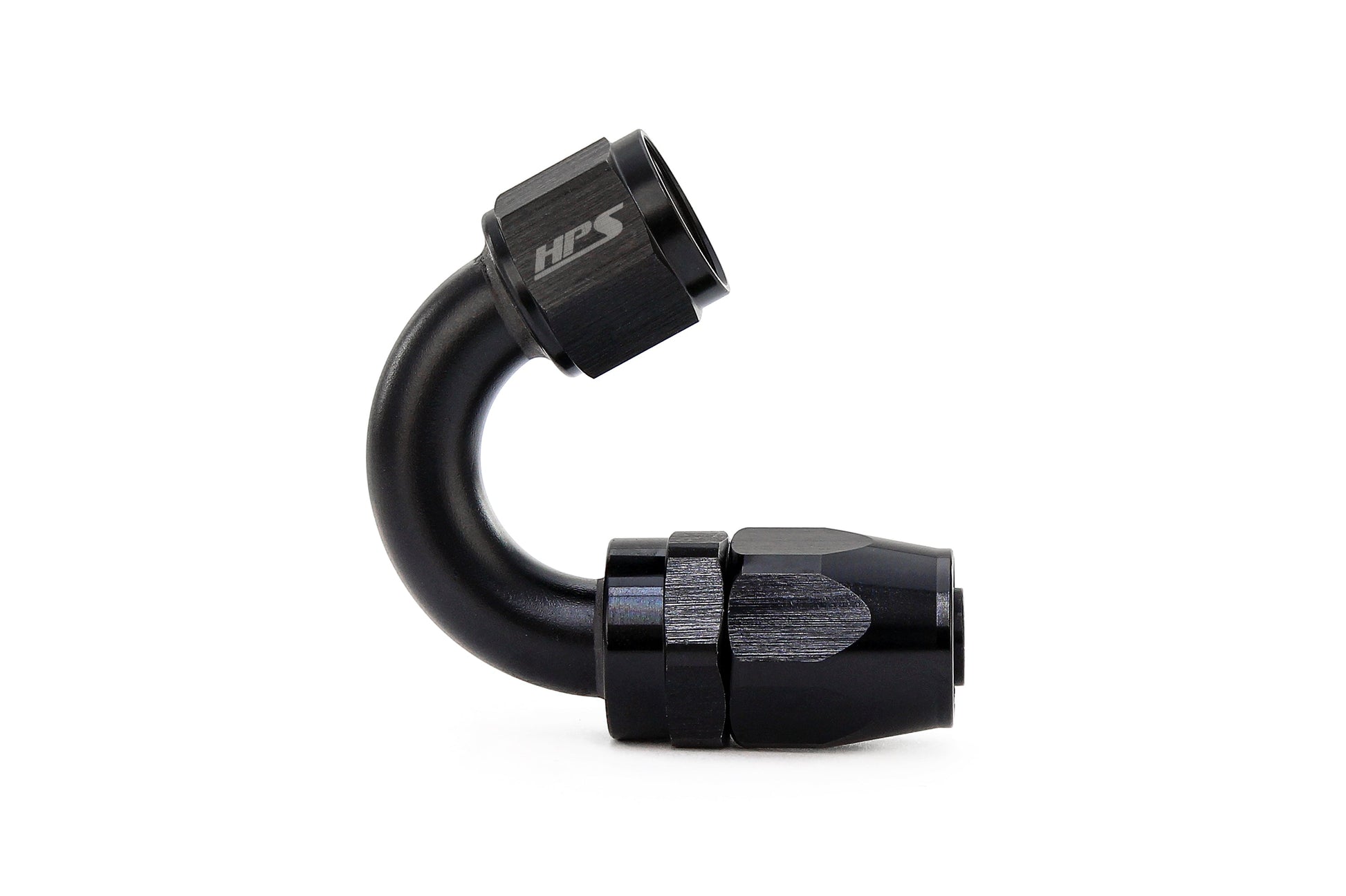 HPS Performance 150 Degree -16 Compression Double Swivel Hose End to AN Female Aluminum Black