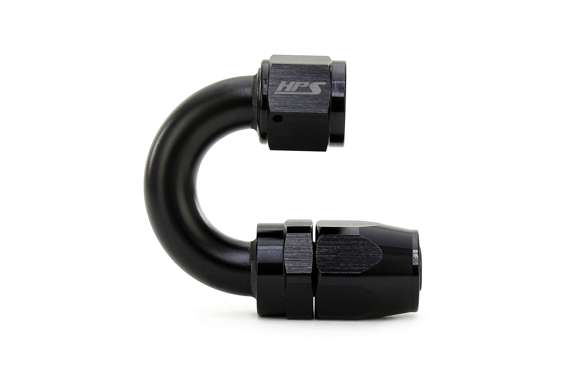 HPS Performance 180 Degree -16 Compression Double Swivel Hose End to AN Female Aluminum Black
