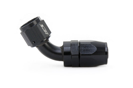 HPS Performance 60 Degree -16 Compression Double Swivel Hose End to AN Female Aluminum Black