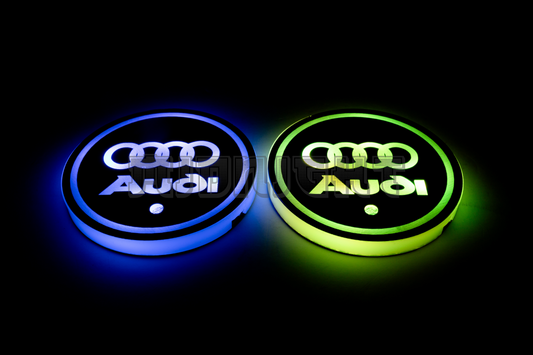 2PCS LED Cup Holder Lights Coaster, Rechargeable for Audi
