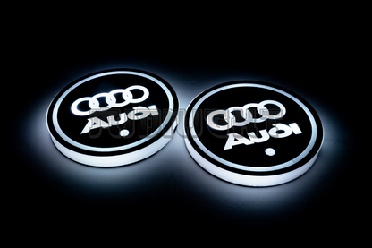 2PCS LED Cup Holder Lights Coaster, Rechargeable for Audi