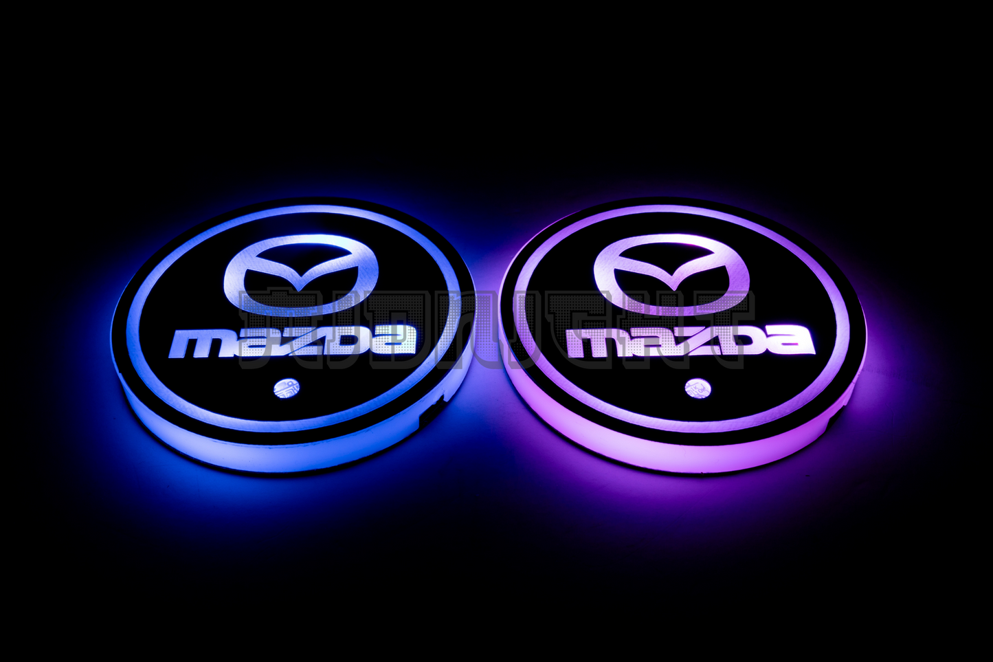 2PCS LED Cup Holder Lights Coaster, Rechargeable for Mazda