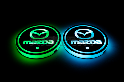 2PCS LED Cup Holder Lights Coaster, Rechargeable for Mazda