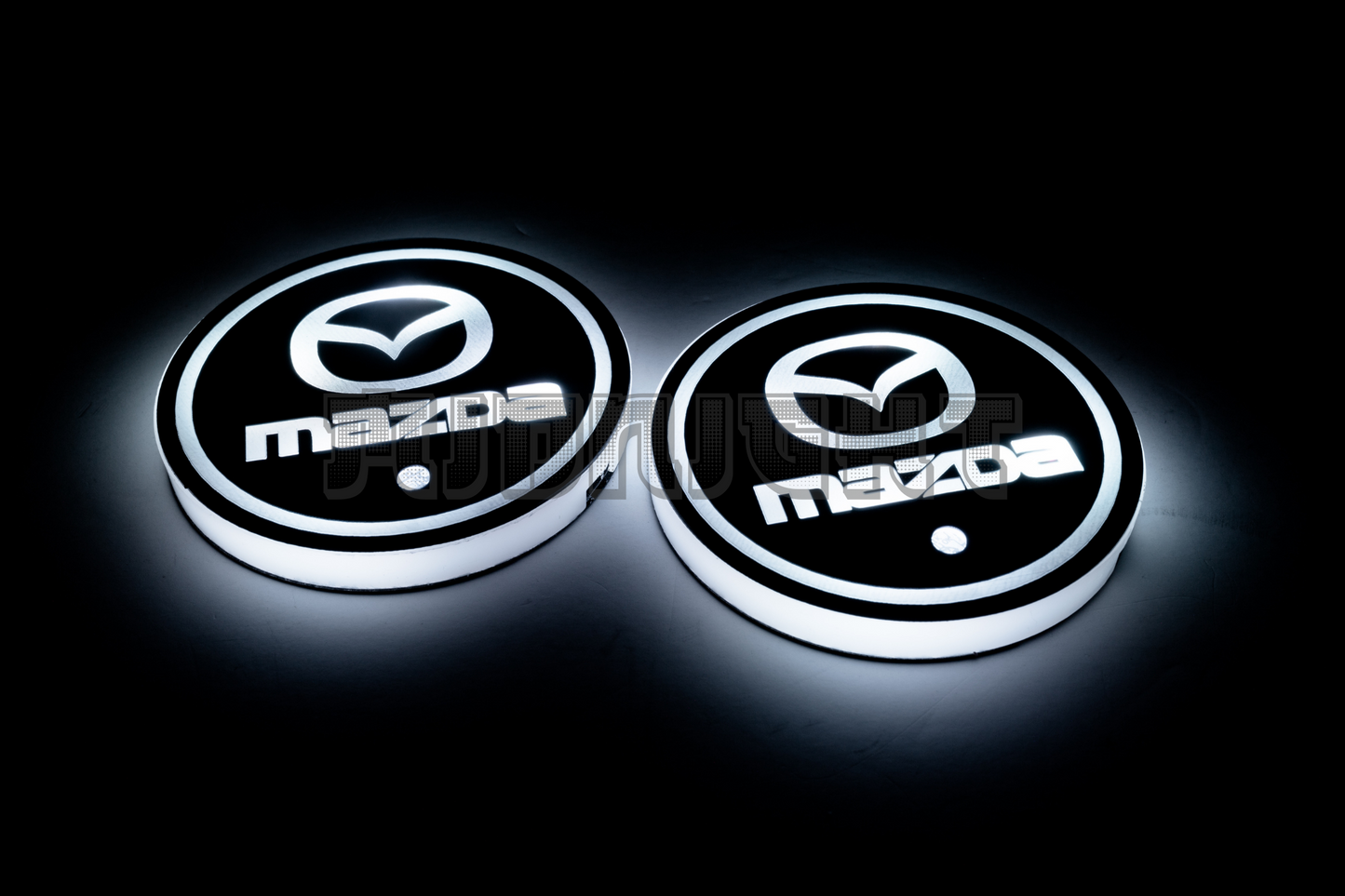 2PCS LED Cup Holder Lights Coaster, Rechargeable for Mazda