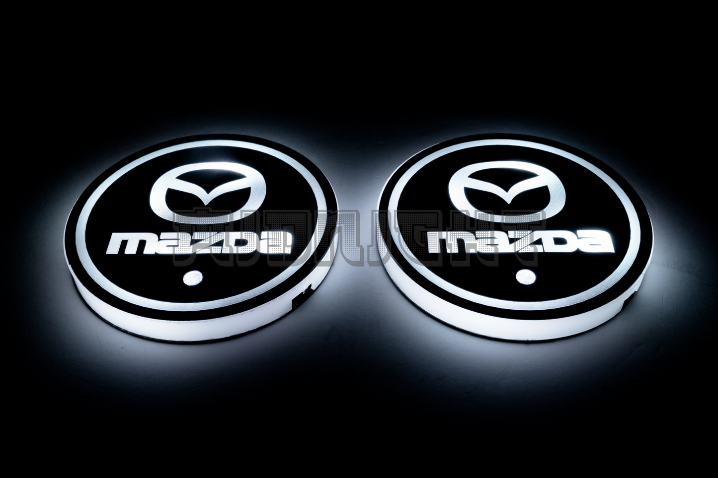 2PCS LED Cup Holder Lights Coaster, Rechargeable for Mazda