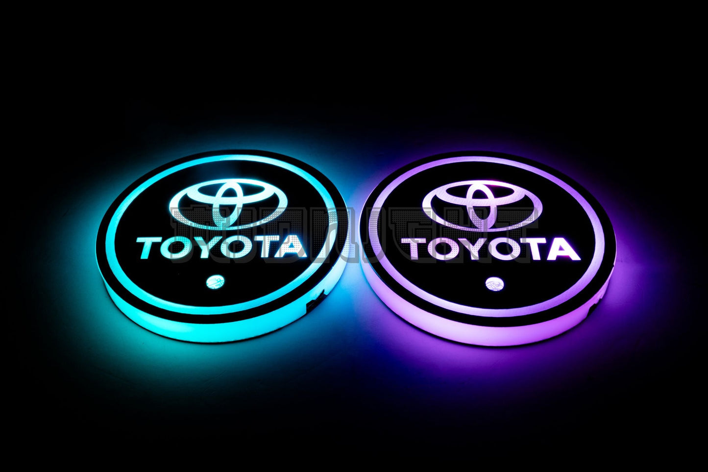 2PCS LED Cup Holder Lights Coaster, Rechargeable for Toyota
