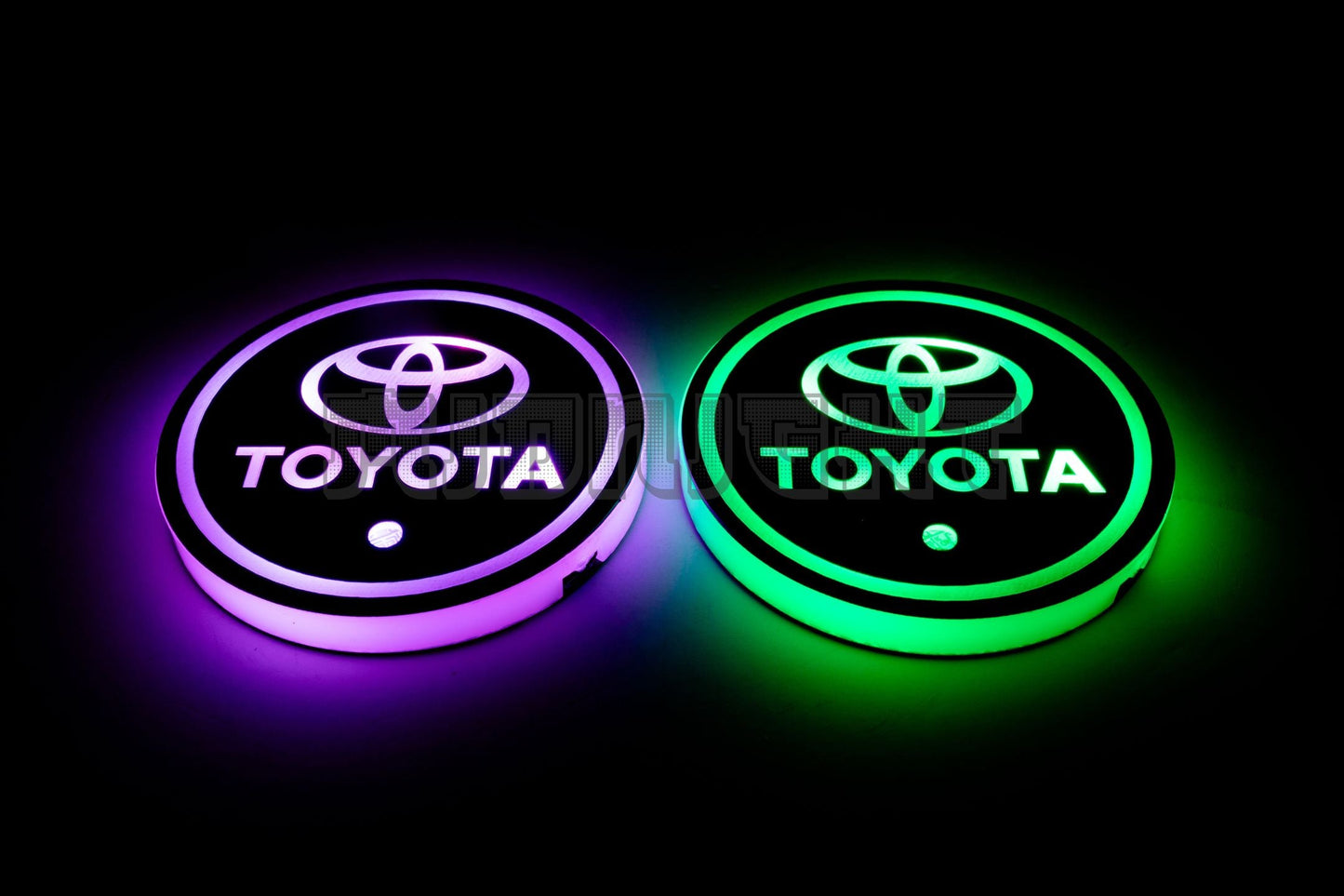 2PCS LED Cup Holder Lights Coaster, Rechargeable for Toyota