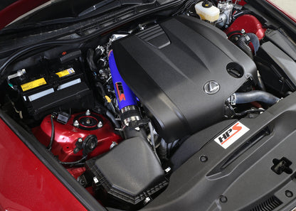 HPS Performance Post MAF Air Intake Aluminum Tube, Blue, 2014-2015 Lexus IS250 2.5L V6 F-Sport