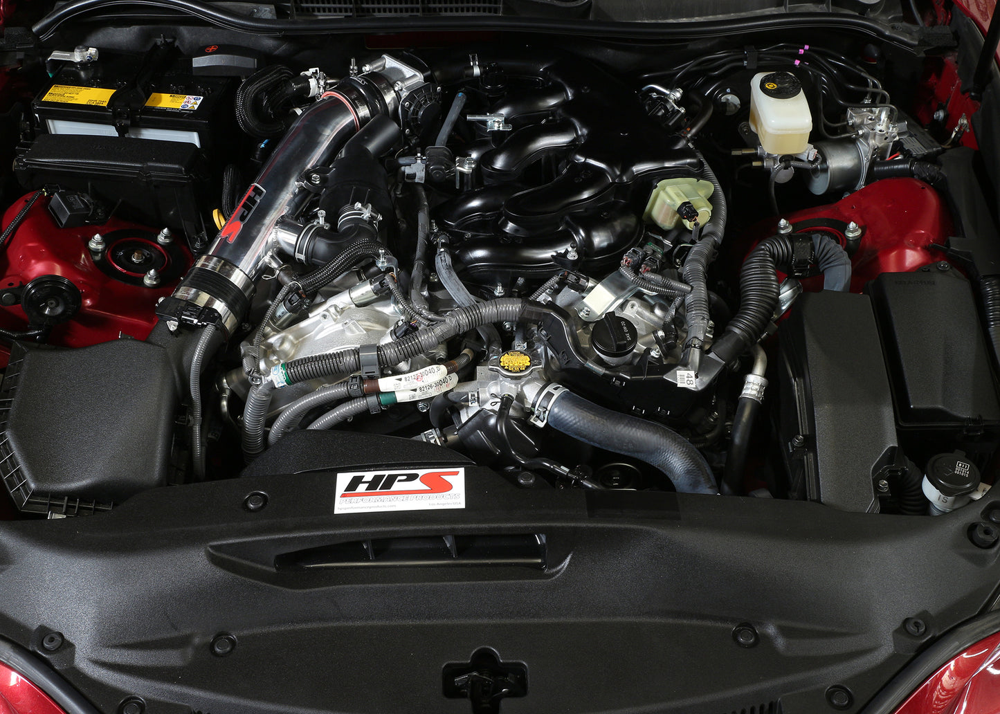 HPS Performance Post MAF Air Intake Aluminum Tube, Black, 2014-2015 Lexus IS250 2.5L V6 F-Sport
