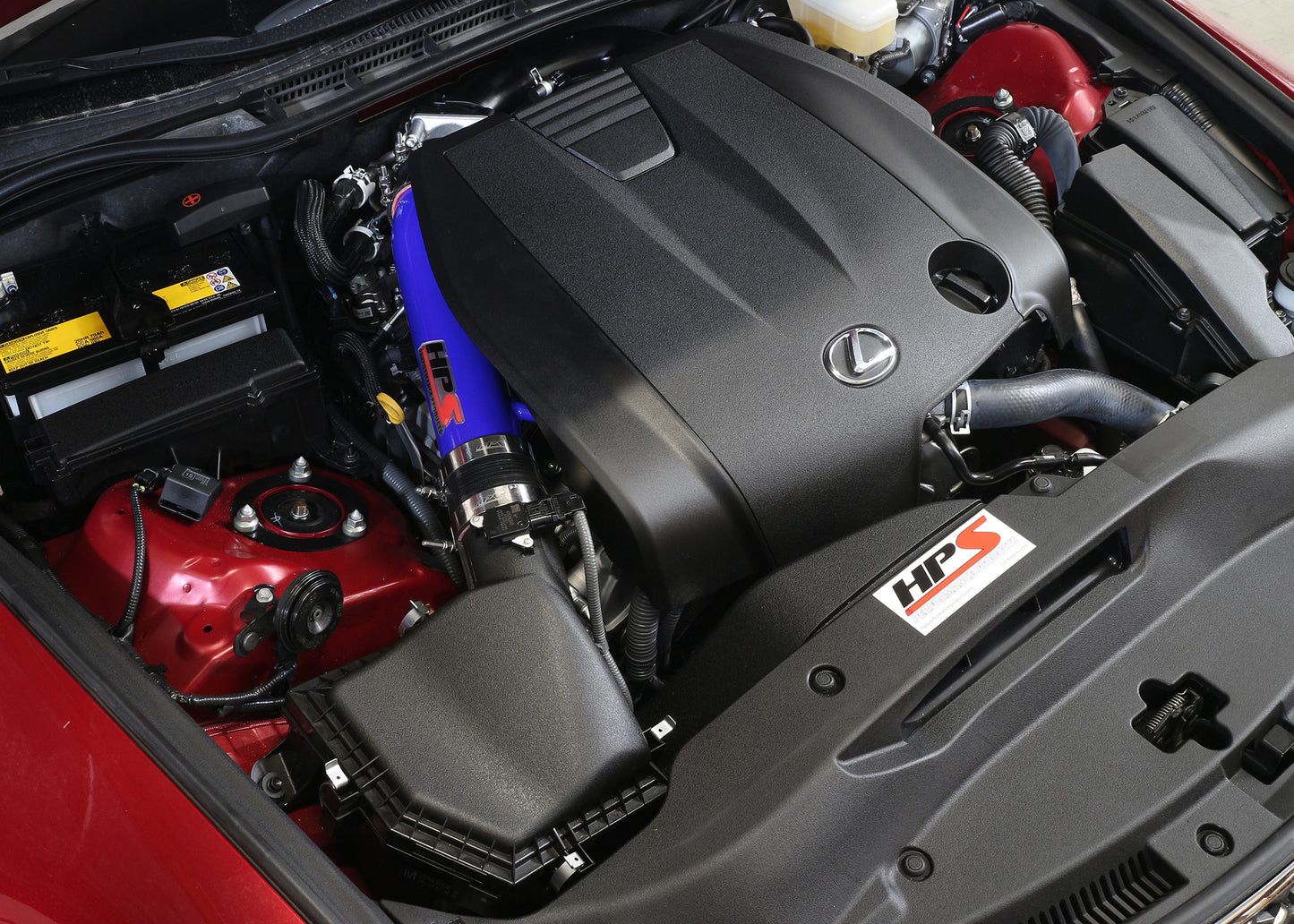 HPS Performance Post MAF Air Intake Aluminum Tube, Blue, 2014-2015 Lexus IS250 2.5L V6 Non F-Sport