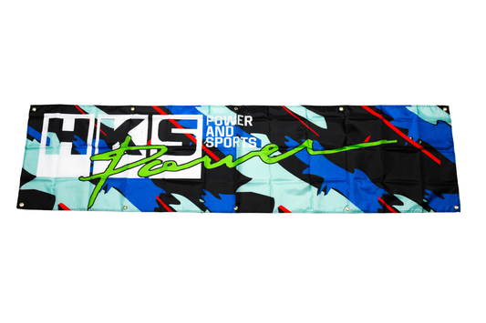 HKS Nobori Flag 2x6 FT Car Logo Banner Man Cave Wall Decor Display