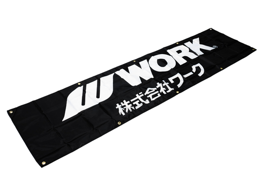 Work Nobori Flag 2x6 FT Car Logo Banner Man Cave Wall Decor Display