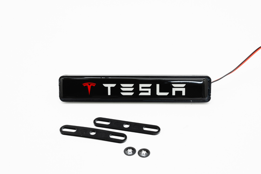 Tesla LED Light Car Front Grille Name Badge Illuminated Emblem