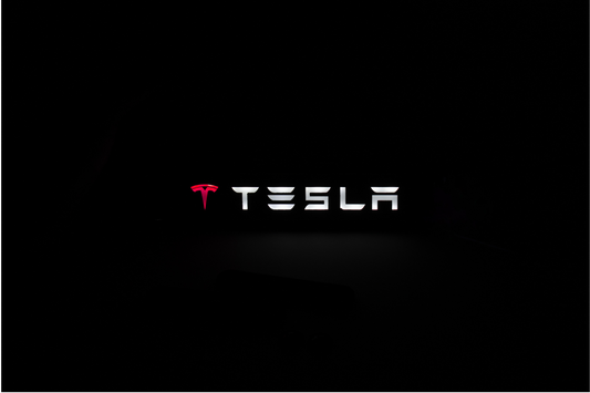Tesla LED Light Car Front Grille Name Badge Illuminated Emblem
