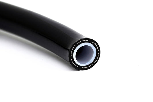 HPS Performance -6 PTFE Stainless Steel Reinforced Braided Hose with Black PVC Sleeve Black