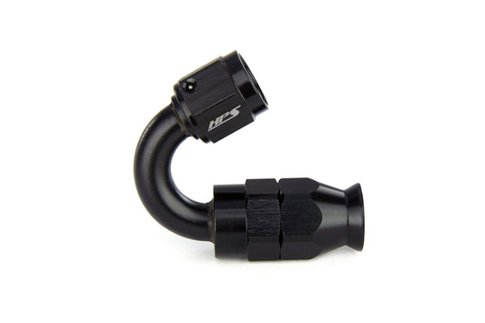 HPS Performance 150 Degree -3 Compression Teflon Hose End to AN Female for Stainless Steel Reinforced PTFE Hose Aluminum Black