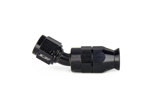 HPS Performance 30 Degree -8 Compression Teflon Hose End to AN Female for Stainless Steel Reinforced PTFE Hose Aluminum Black
