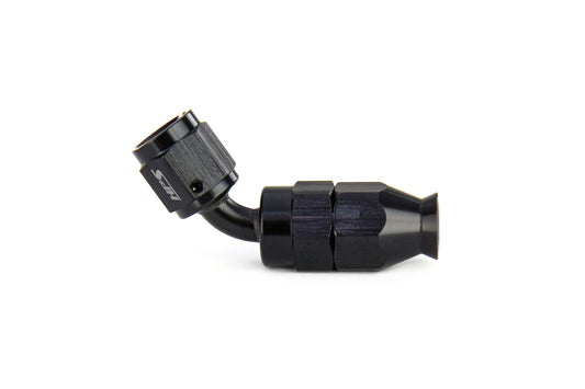 HPS Performance 45 Degree -6 Compression Teflon Hose End to AN Female for Stainless Steel Reinforced PTFE Hose Aluminum Black