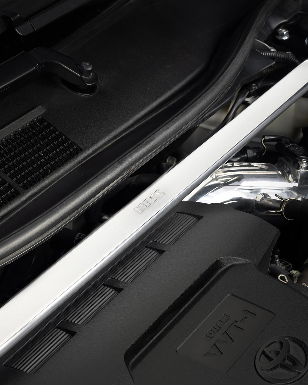 HPS Performance Aluminum Front Strut Tower Brace Bar, Polished, 2012-2014 Toyota Camry 2.5L
