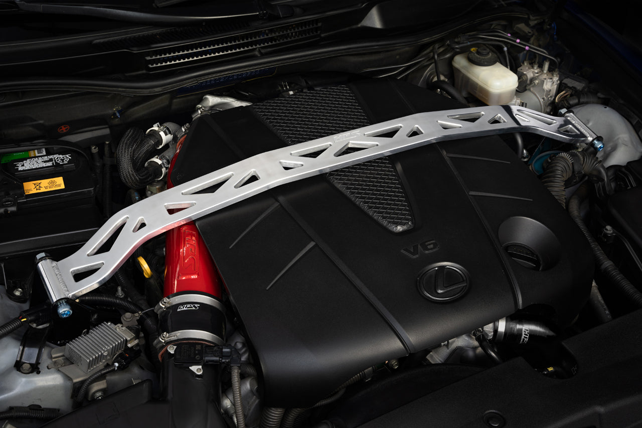 HPS Performance Aluminum Front Strut Tower Brace Bar, Polished,  2006-2013 Lexus IS250/ IS350 3.5L V6